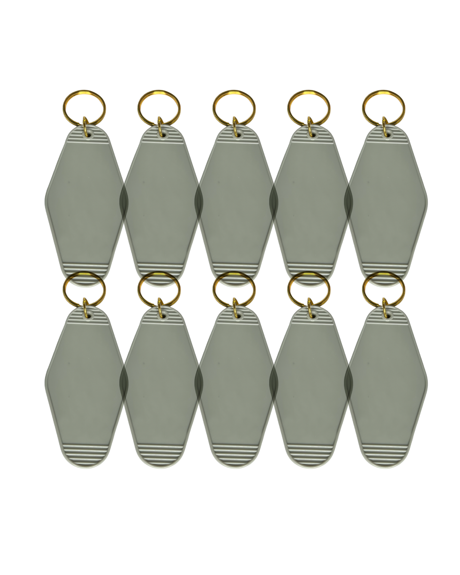 10-Pack Light Gray Motel Keychain