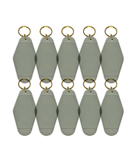 10-Pack Light Gray Motel Keychain