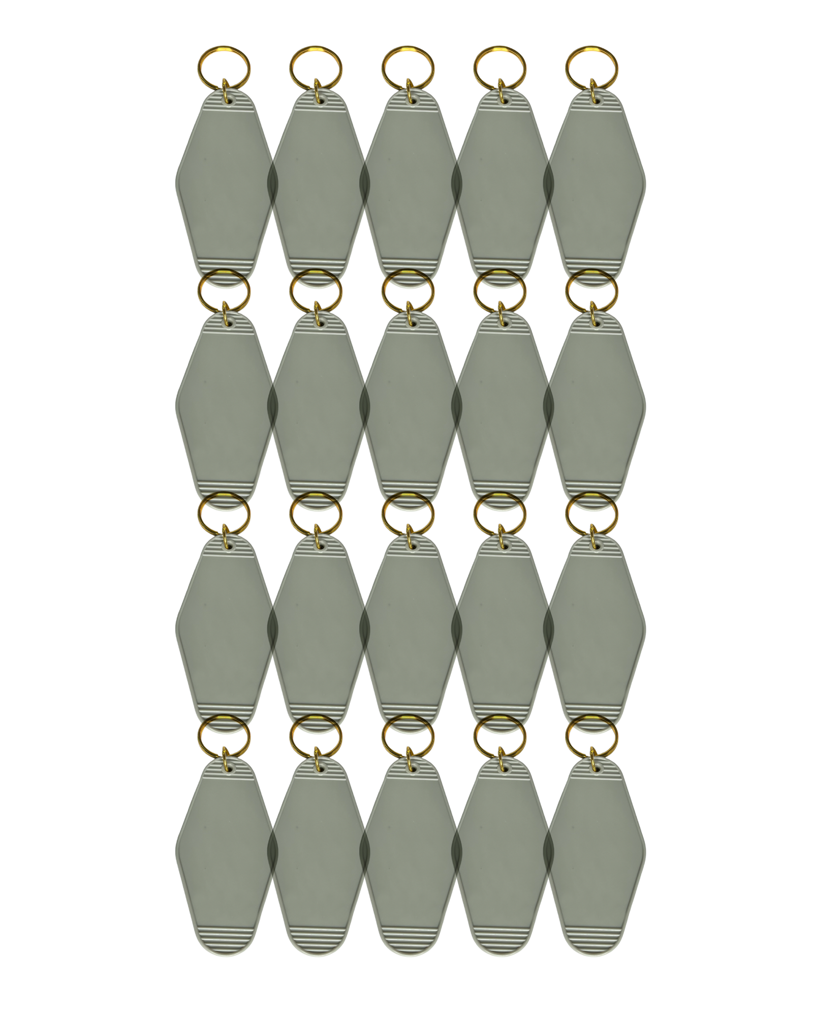 20-Pack Light Gray Motel Keychain