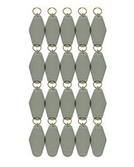 20-Pack Light Gray Motel Keychain
