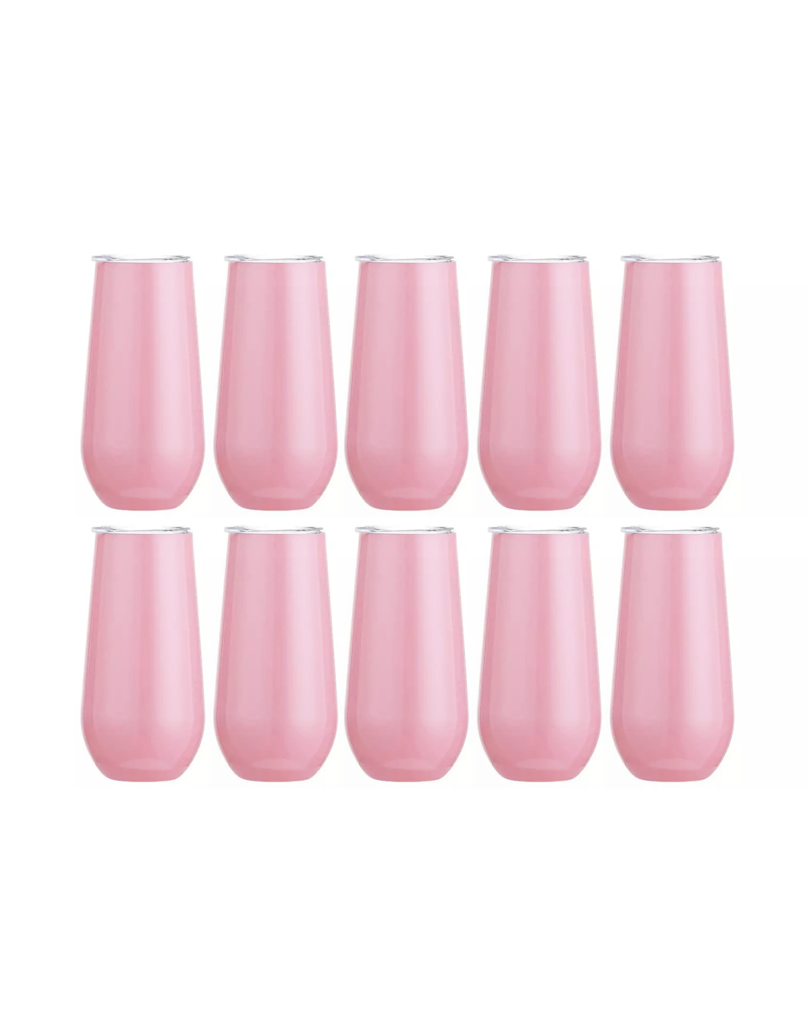 10-Pack Light Pink Stainless Steel Double Wall Tumbler (6oz)