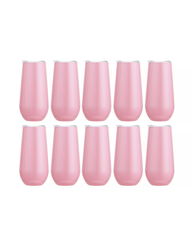 10-Pack Light Pink Stainless Steel Double Wall Tumbler (6oz)