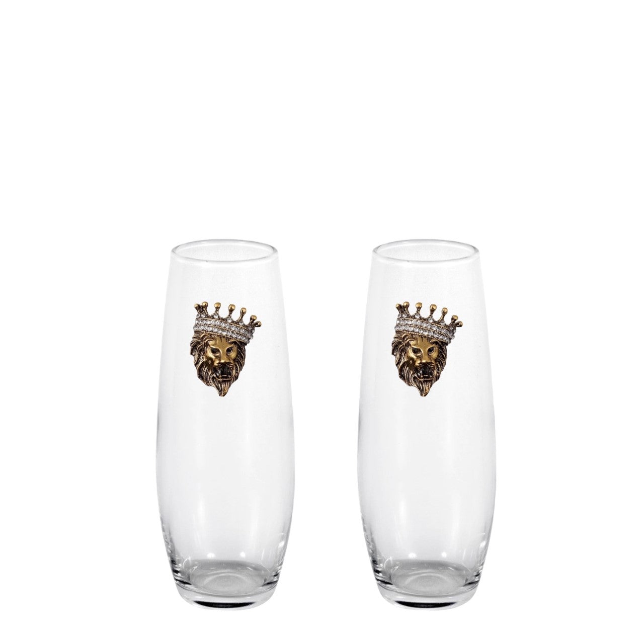 Lion King Blinged Stemless Champagne Flutes (2)