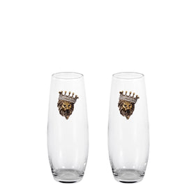 Lion King Blinged Stemless Champagne Flutes (2)