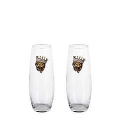 Lion King Blinged Stemless Champagne Flutes (2)