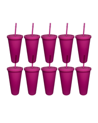 10-Pack Fuchsia Double Wall Matte Tumbler (24oz)