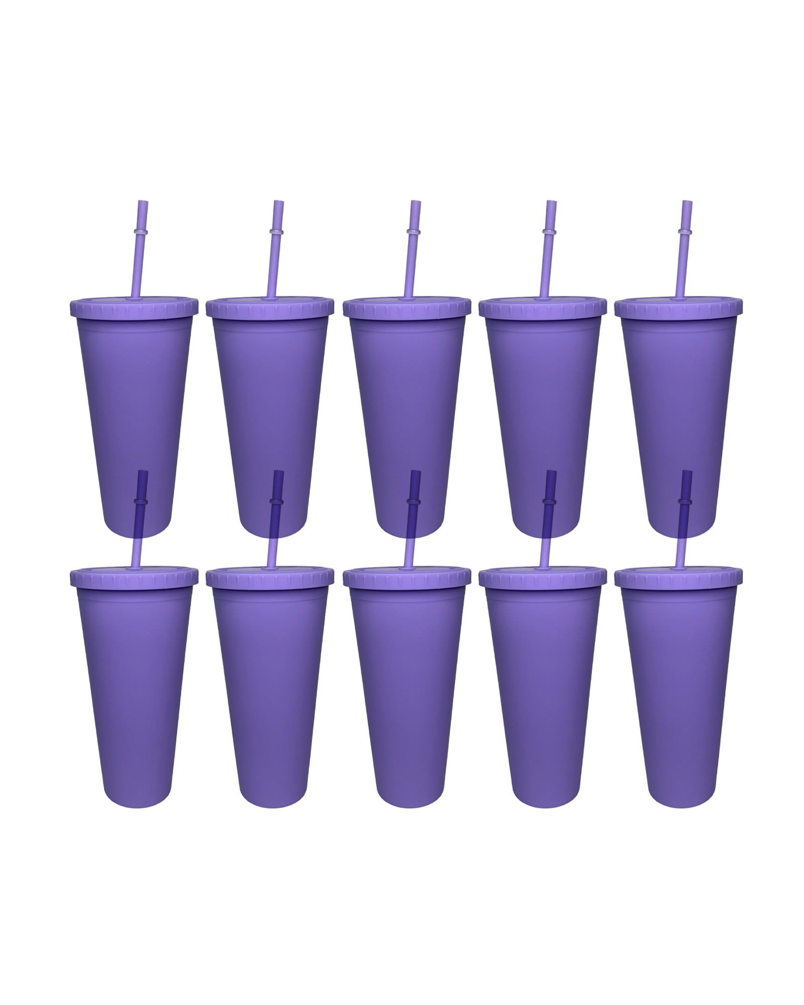 10-Pack Purple Double Wall Matte Tumbler (24oz)