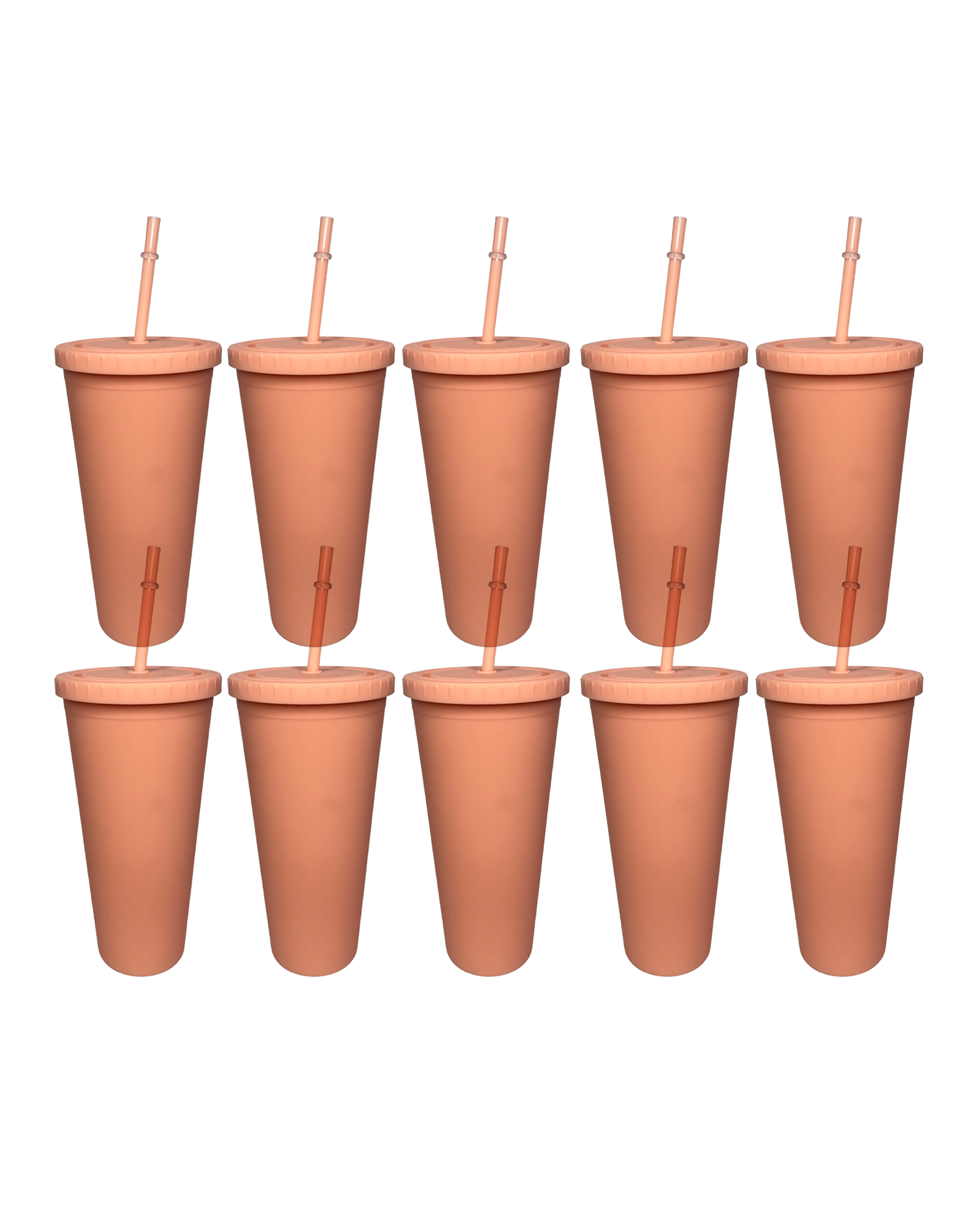 10-Pack Peach Double Wall Matte Tumbler (24oz)