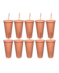 10-Pack Peach Double Wall Matte Tumbler (24oz)