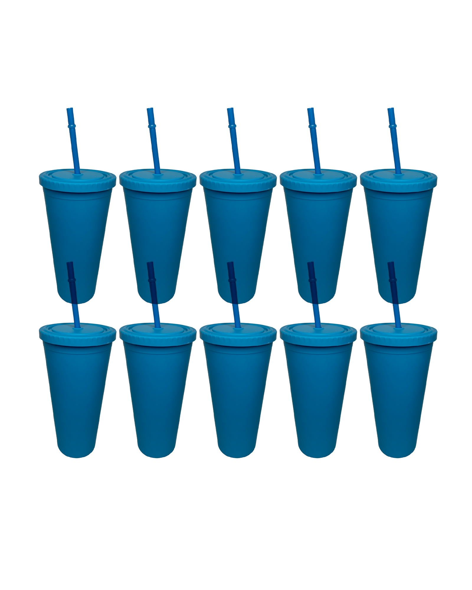 10-Pack Teal Double Wall Matte Tumbler (24oz)