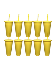 10-Pack Yellow Double Wall Matte Tumbler (24oz)