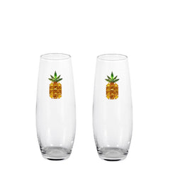 The Golden Pineapple Blinged Stemless Champagne Flutes (2)