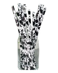 Cow Print Milk Splash Plastic Straw