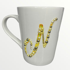 Initial Pearl Bling Mug