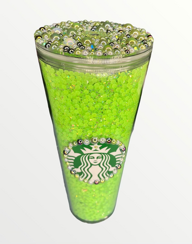 Pearl Bling Cup W/ Lid