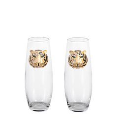 Queen of the Jungle Blinged Stemless Champagne Flutes (2)