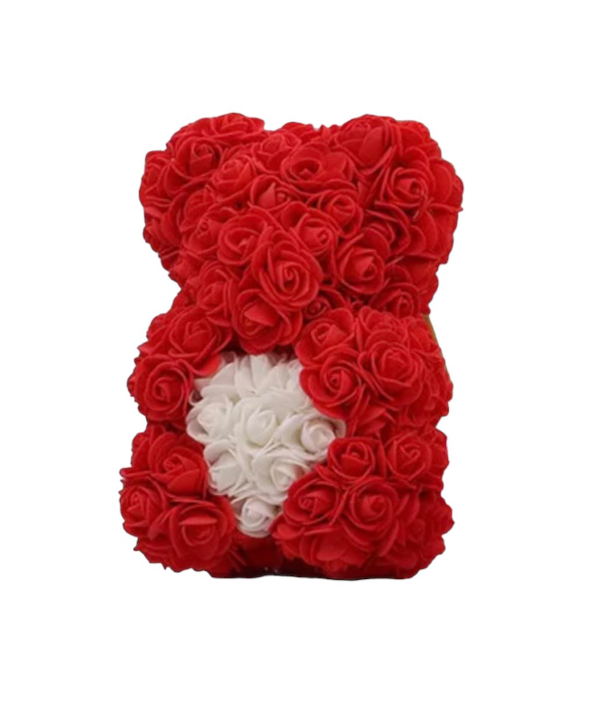 Red Rose W/ White Heart Flower Bear (25cm)