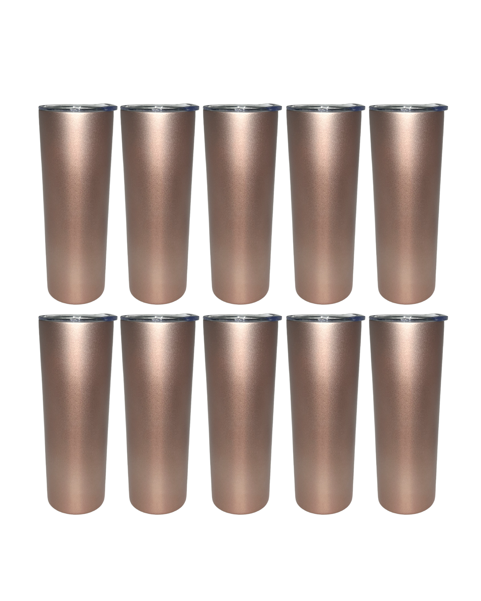 10-Pack Rose Gold Double Wall Skinny Tumbler (20oz)