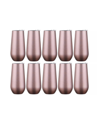 10-Pack Rose Gold Stainless Steel Double Wall Tumbler (6oz)