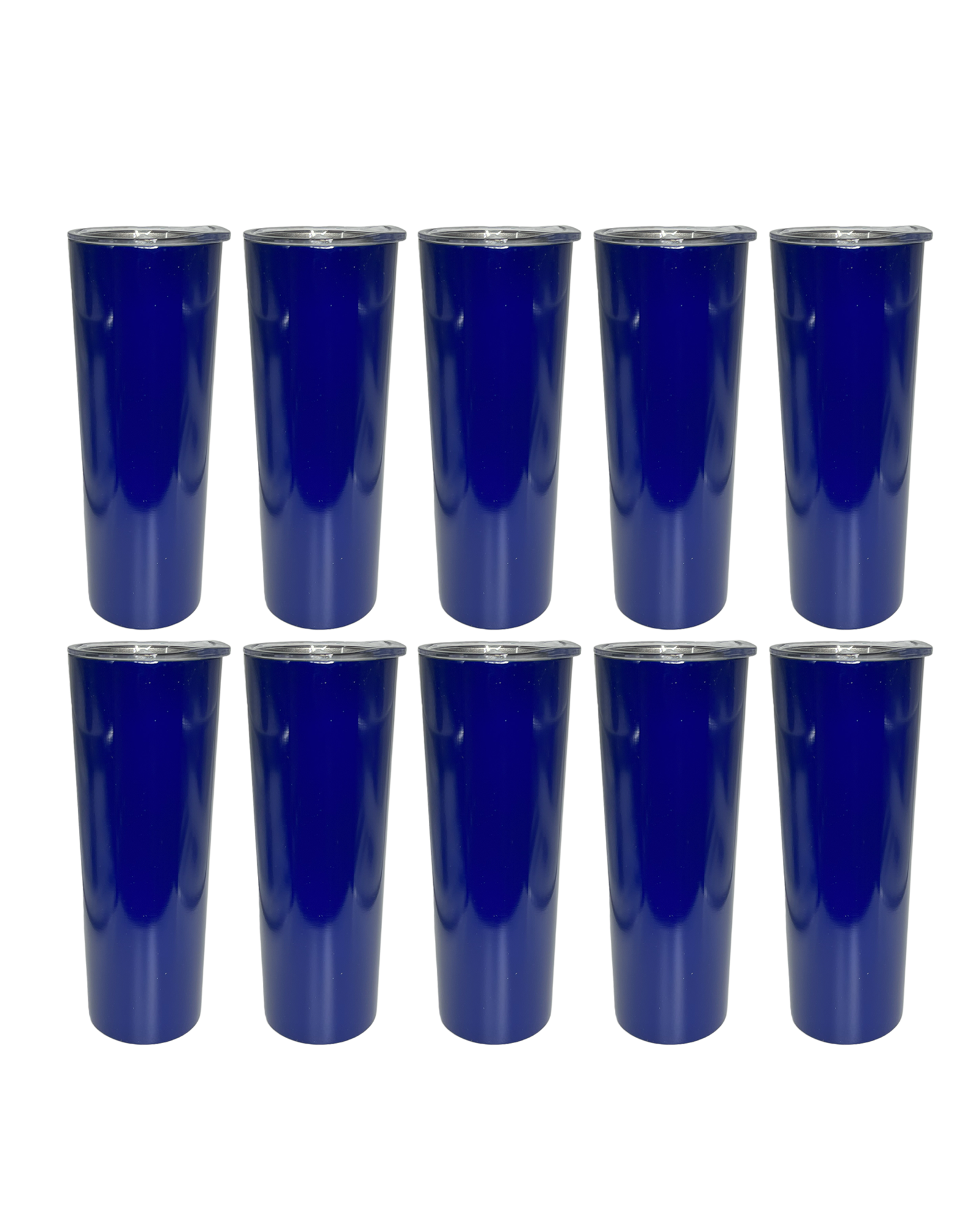 10-Pack Royal Blue Double Wall Skinny Tumbler (20oz)
