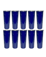 10-Pack Royal Blue Double Wall Skinny Tumbler (20oz)