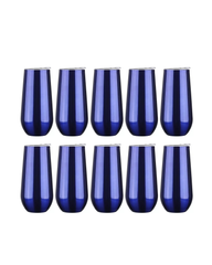 10-Pack Royal Blue Stainless Steel Double Wall Tumbler (6oz)