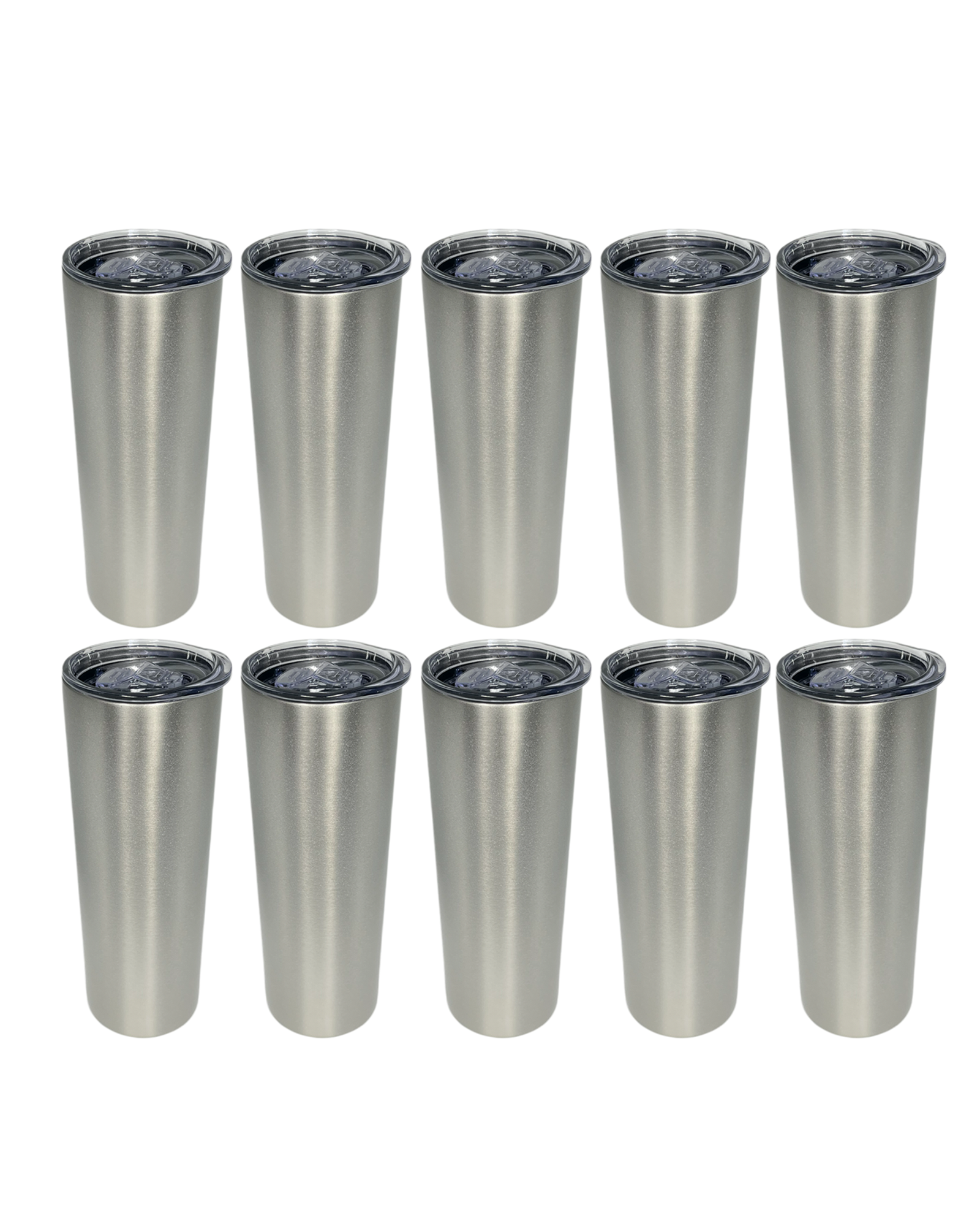 10-Pack Silver Double Wall Skinny Tumbler (20oz)