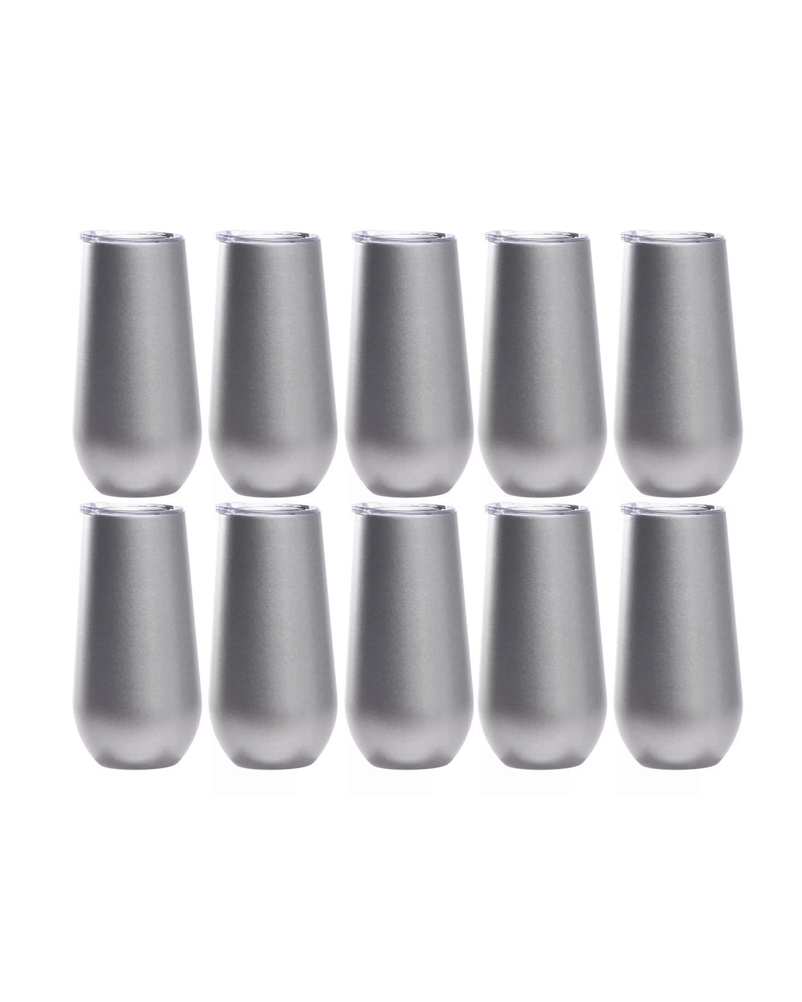 10-Pack Silver Stainless Steel Double Wall Tumbler (6oz)