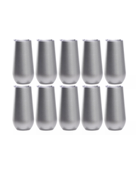 10-Pack Silver Stainless Steel Double Wall Tumbler (6oz)