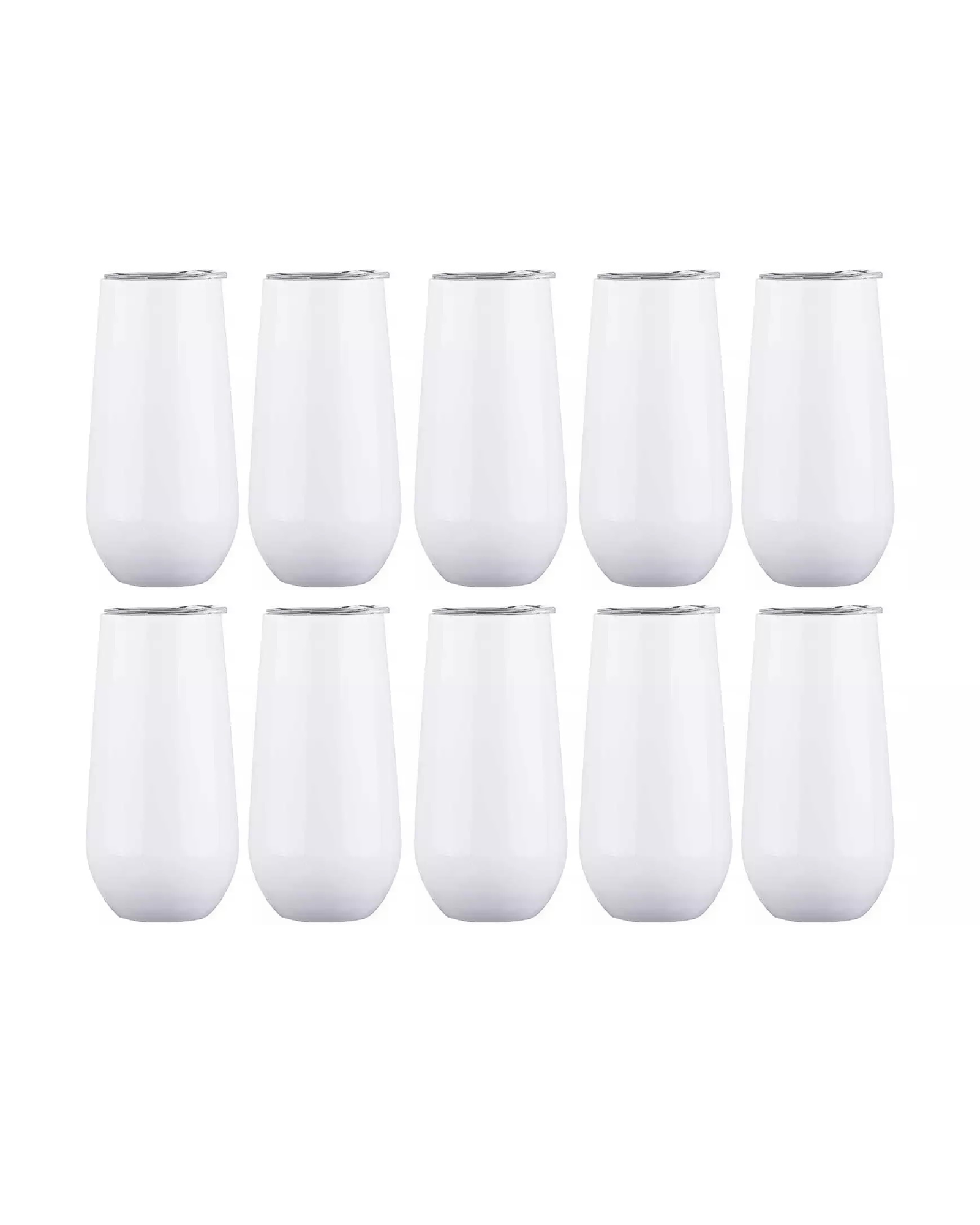 10-Pack White Stainless Steel Double Wall Tumbler (6oz)
