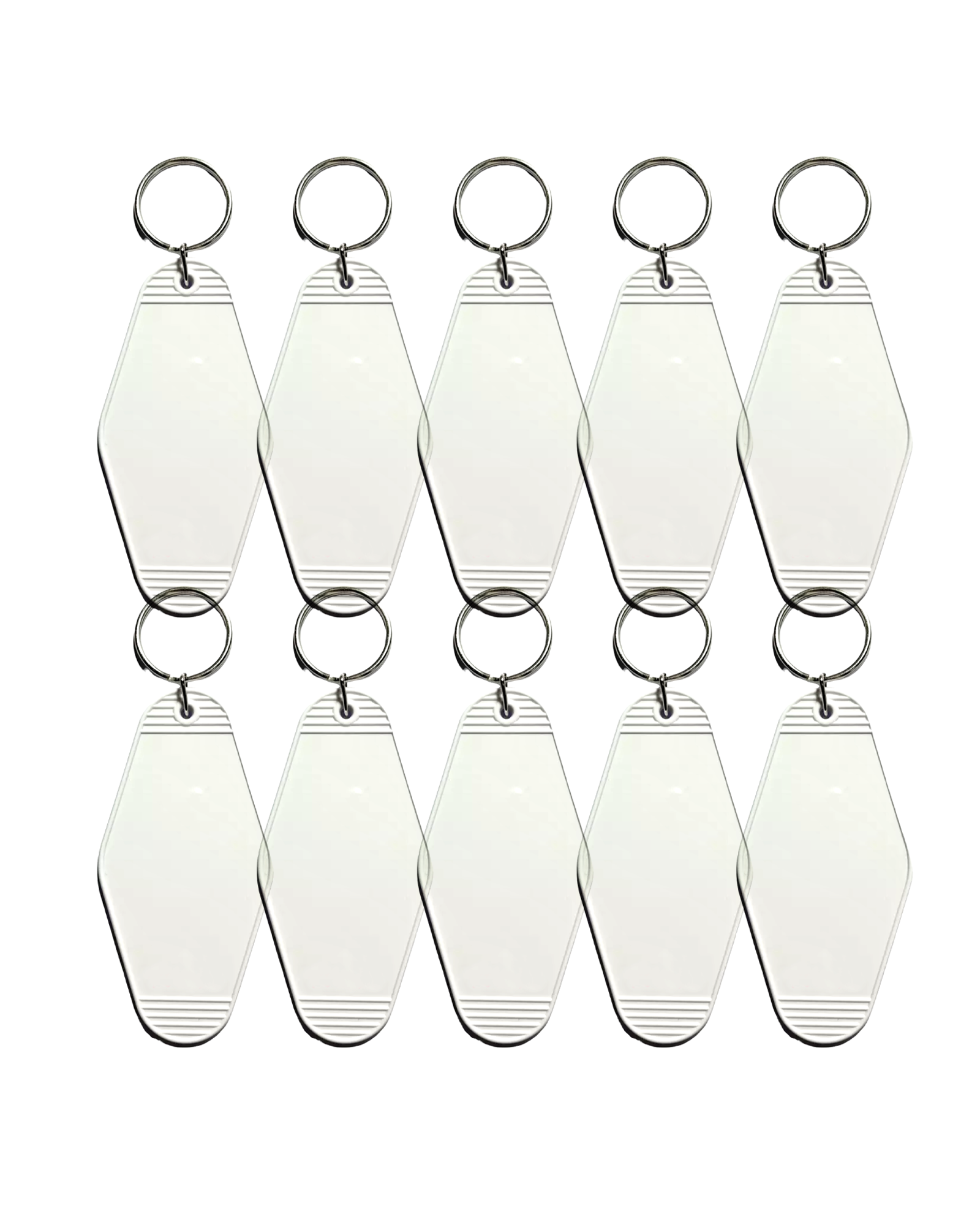 10-Pack White Motel Keychain