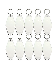 10-Pack White Motel Keychain