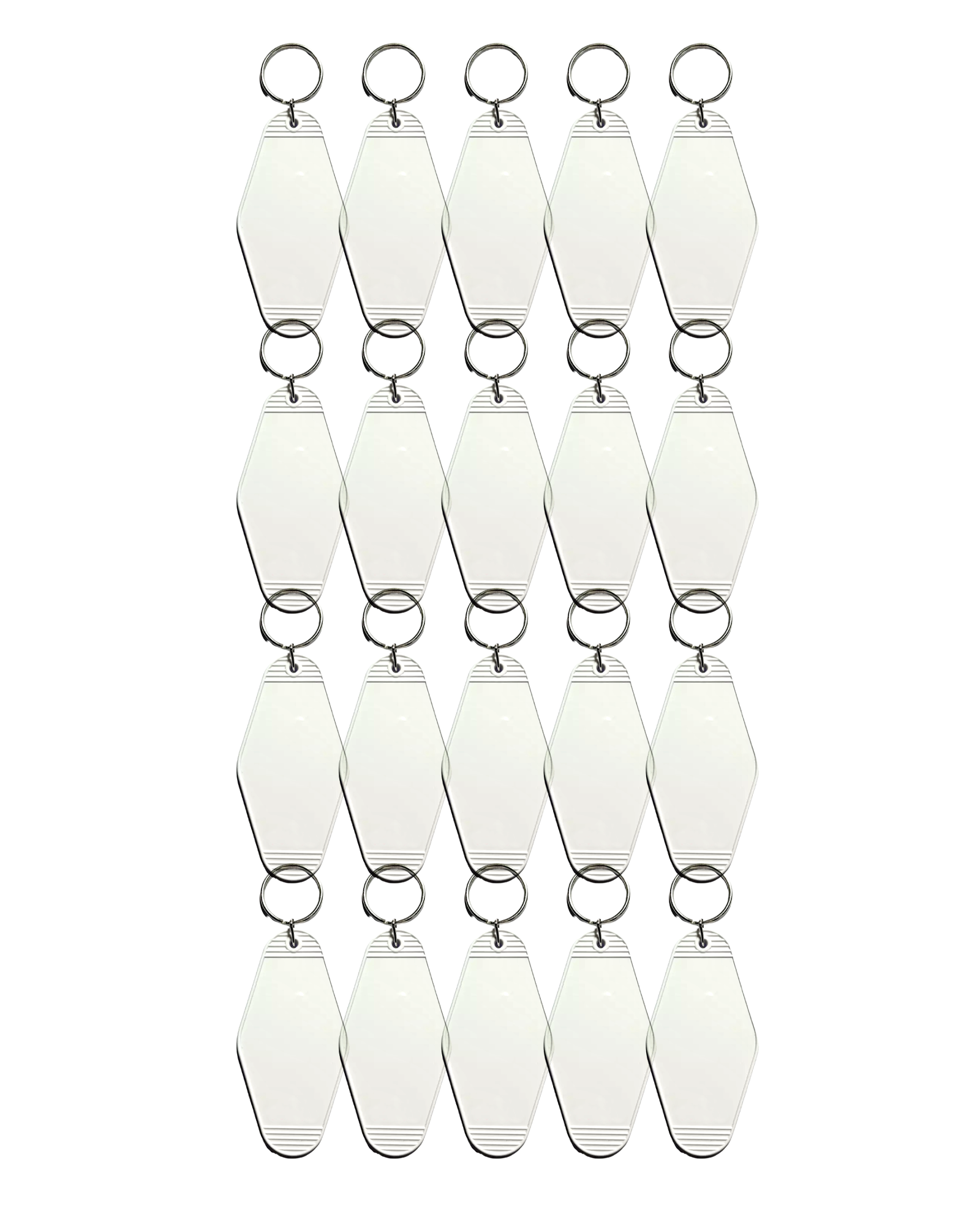 20-Pack White Motel Keychain