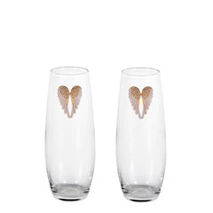 Forever Wings Blinged Stemless Champagne Flutes (2)