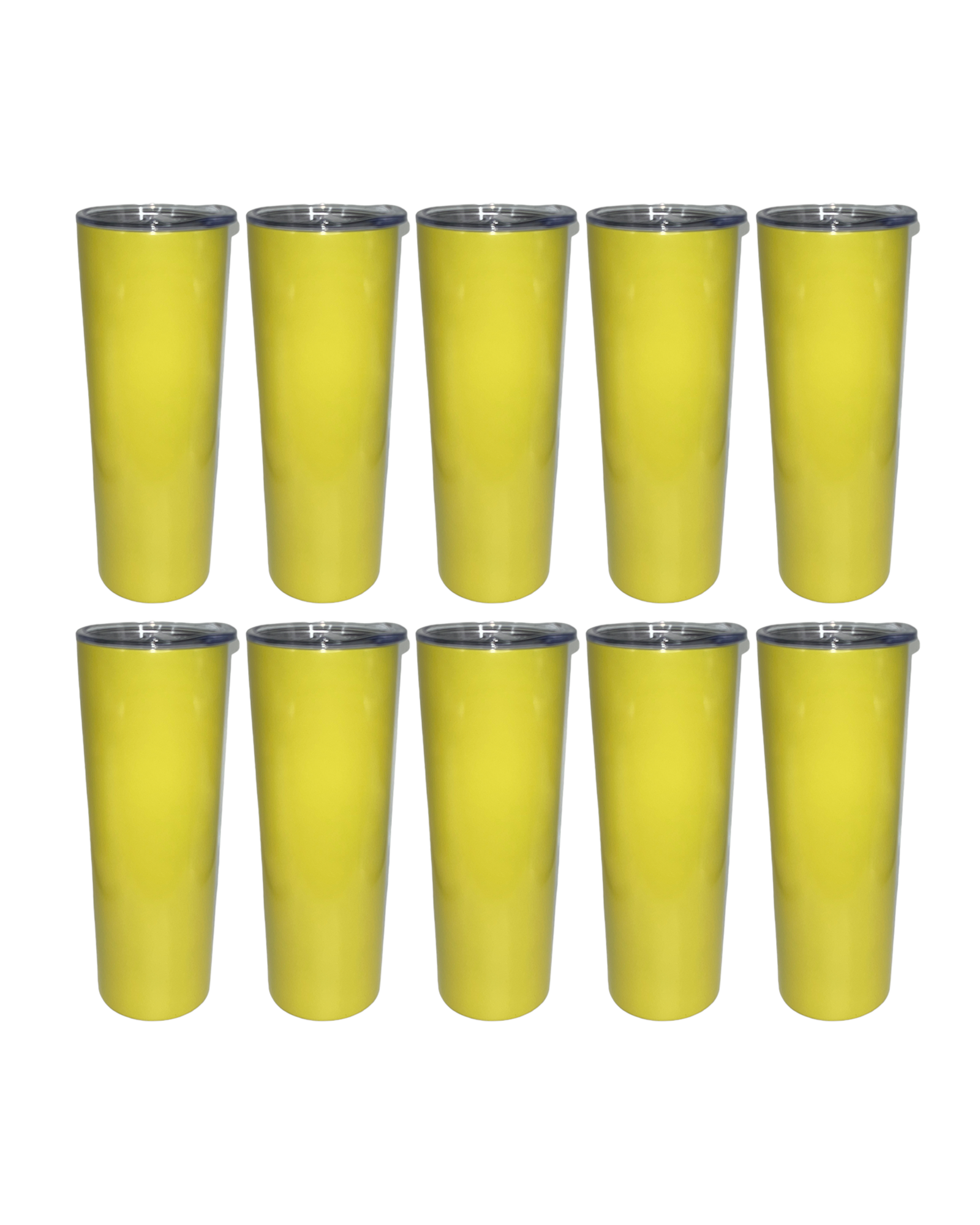10-Pack Yellow Double Wall Skinny Tumbler (20oz)
