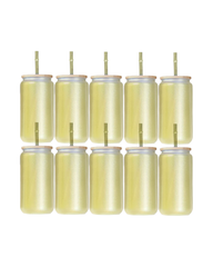 10-Pack Yellow Color Changing Frosted Glass Sublimation Tumbler W/Lid (16oz)