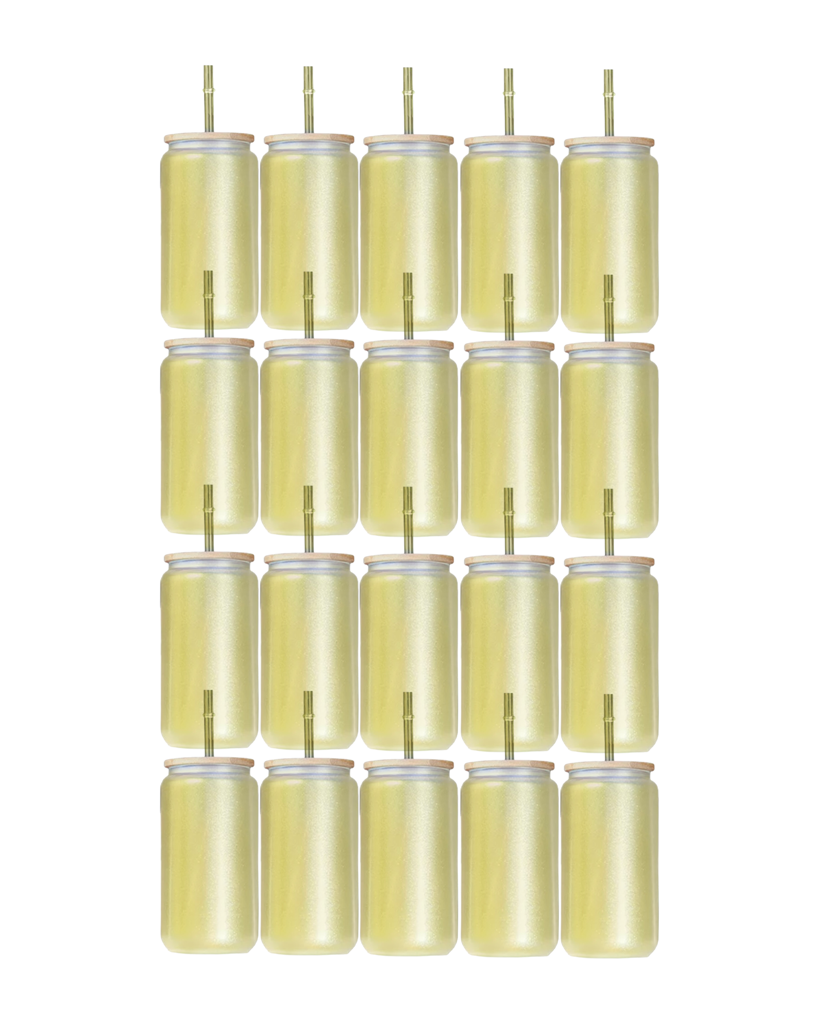 20-Pack Yellow Color Changing Frosted Glass Sublimation Tumbler W/Lid (16oz)