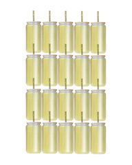 20-Pack Yellow Color Changing Frosted Glass Sublimation Tumbler W/Lid (16oz)