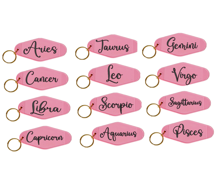 Single Zodiac Motel Keychain