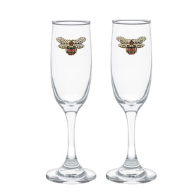 Bumble Bee Blinged Champagne Flutes (2)
