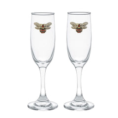 Bumble Bee Blinged Champagne Flutes (2)