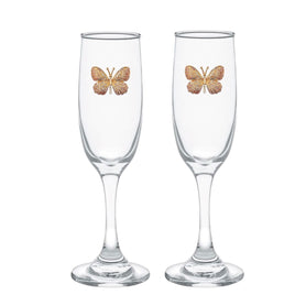 Beautiful Butterfly Blinged Champagne Flutes (2)