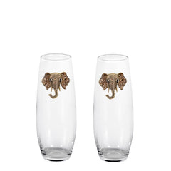 Elephant Eyes Blinged Stemless Champagne Flutes (2)