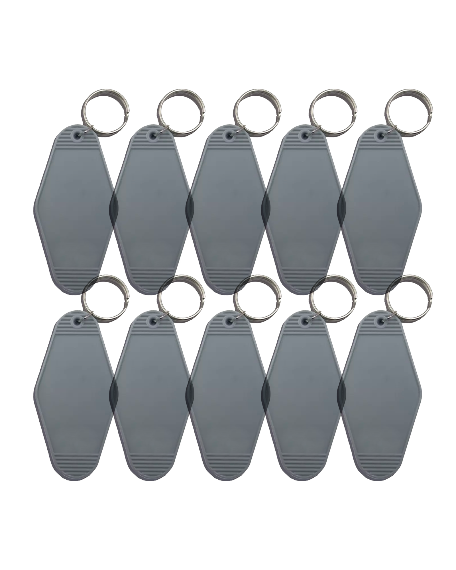 10-Pack Gray Motel Keychain
