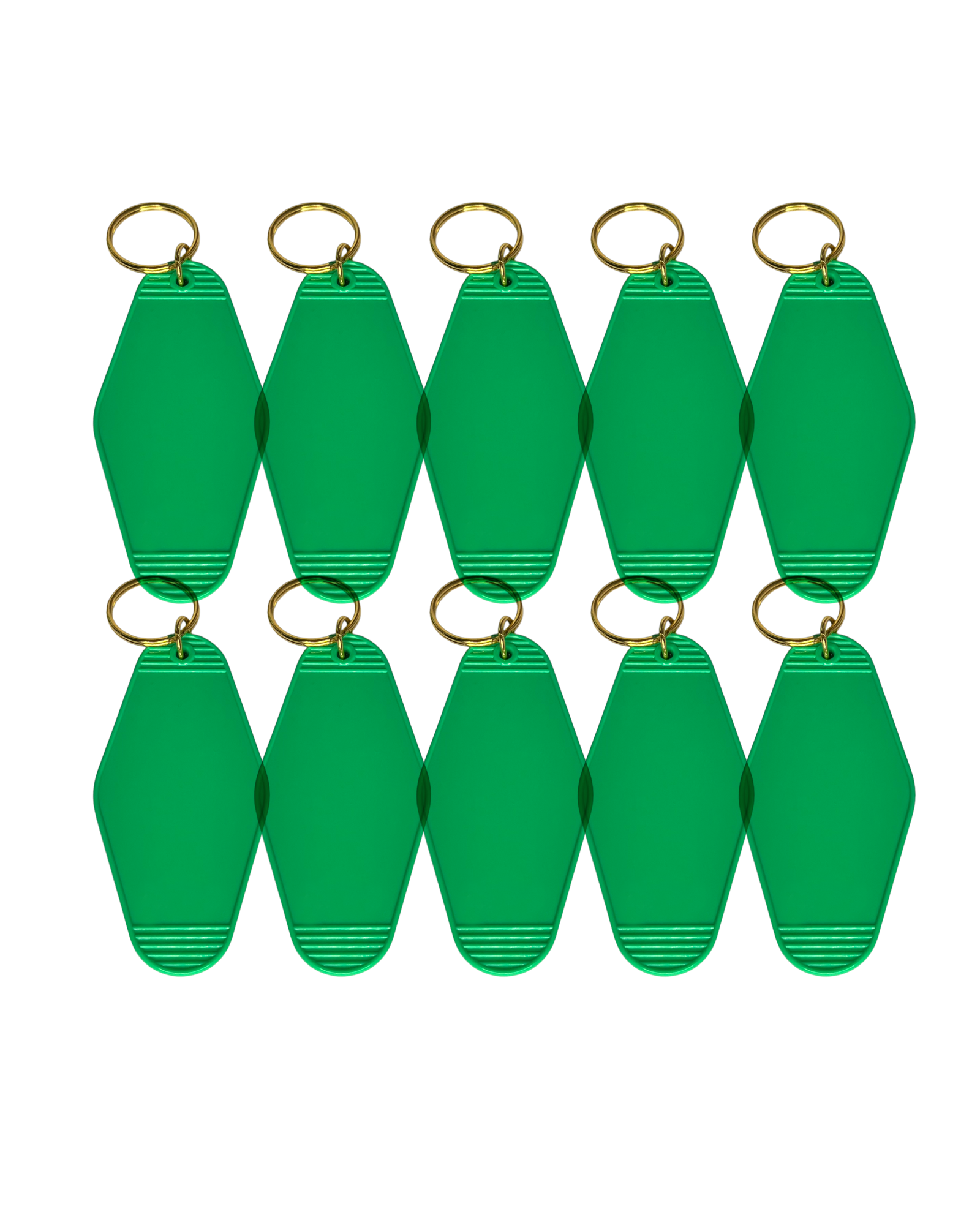 10-Pack Green Motel Keychain