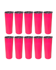10-Pack Hot Pink Double Wall Skinny Tumbler (20oz)