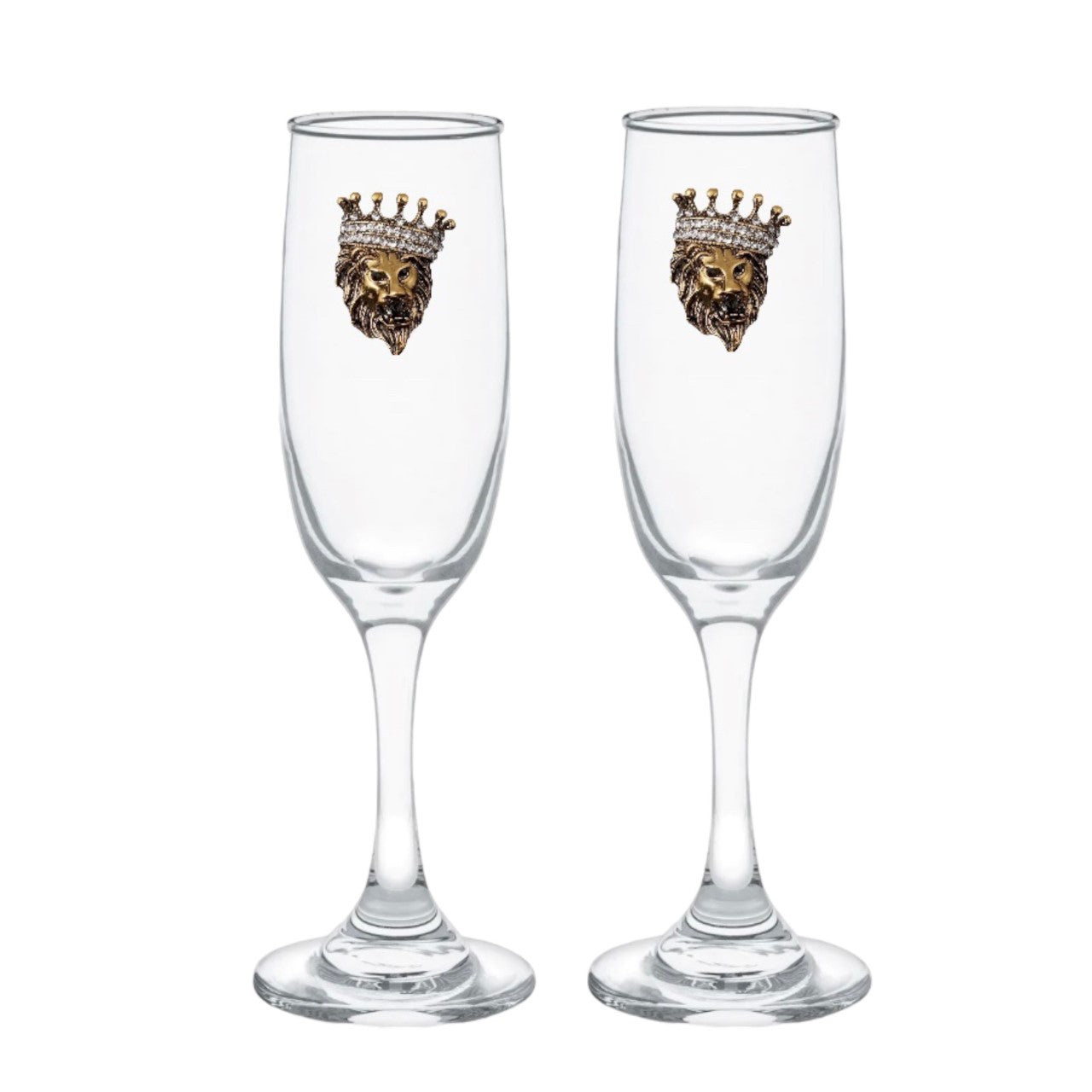 Lion King Blinged Champagne Flutes (2)
