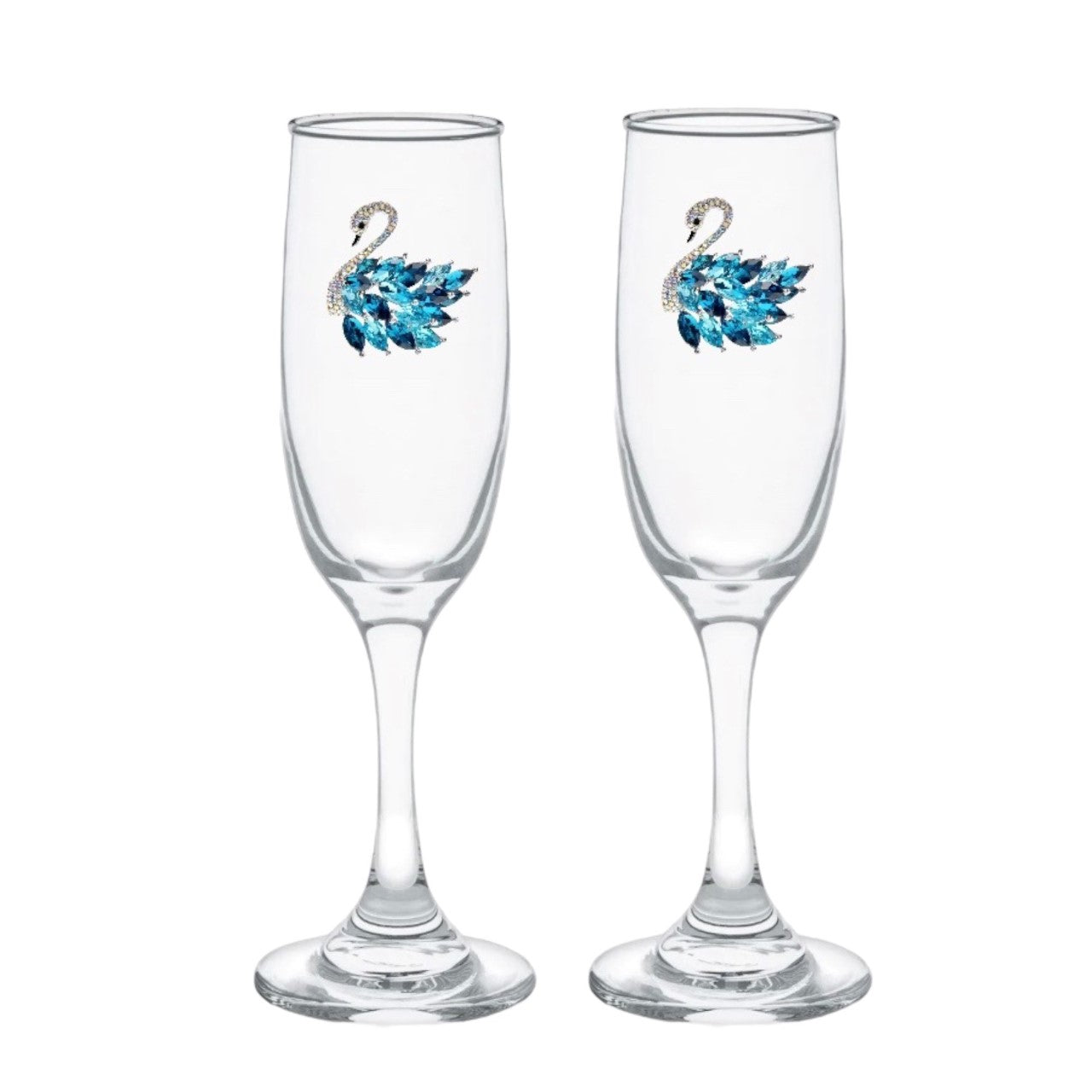 Swan Lake Blinged Champagne Flutes (2)