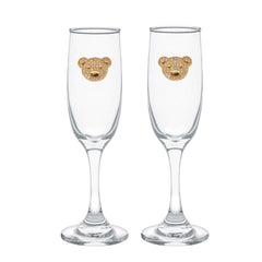 Teddy Bear Blinged Champagne Flutes (2)