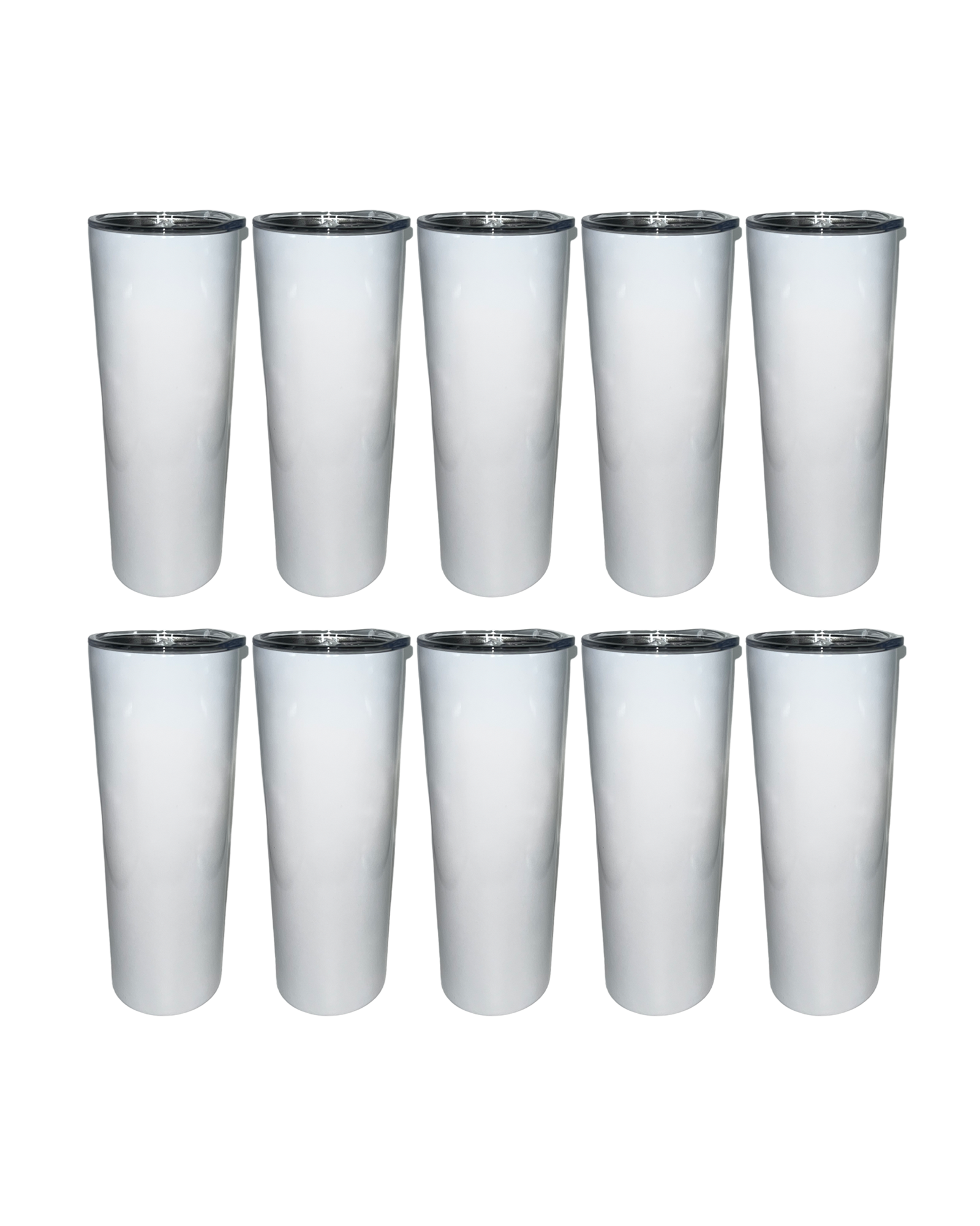 10-Pack White Double Wall Skinny Tumbler (20oz)